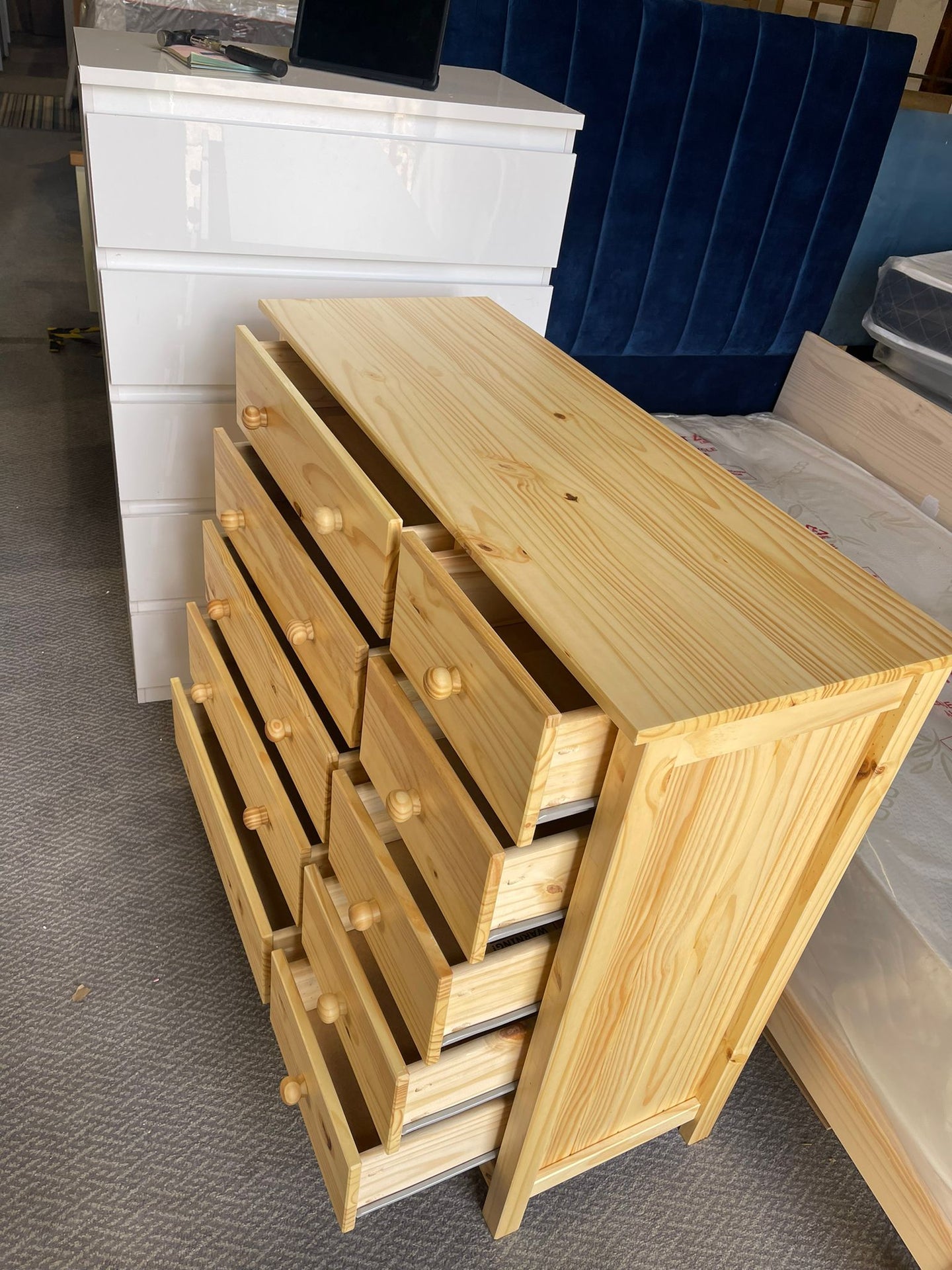 Assembled Scandinavia 5+5 Drawer Chest - Pine
